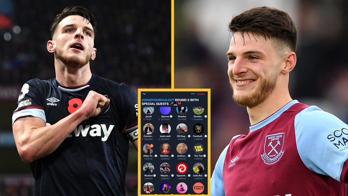 Declan Rice Rice Rice Baby Declan Rice sings Ice Ice Baby to over 50k people live on Twitter space