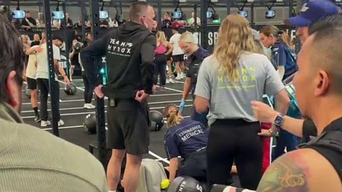 Hyrox athlete completes race while girlfriend is treated by paramedics ...